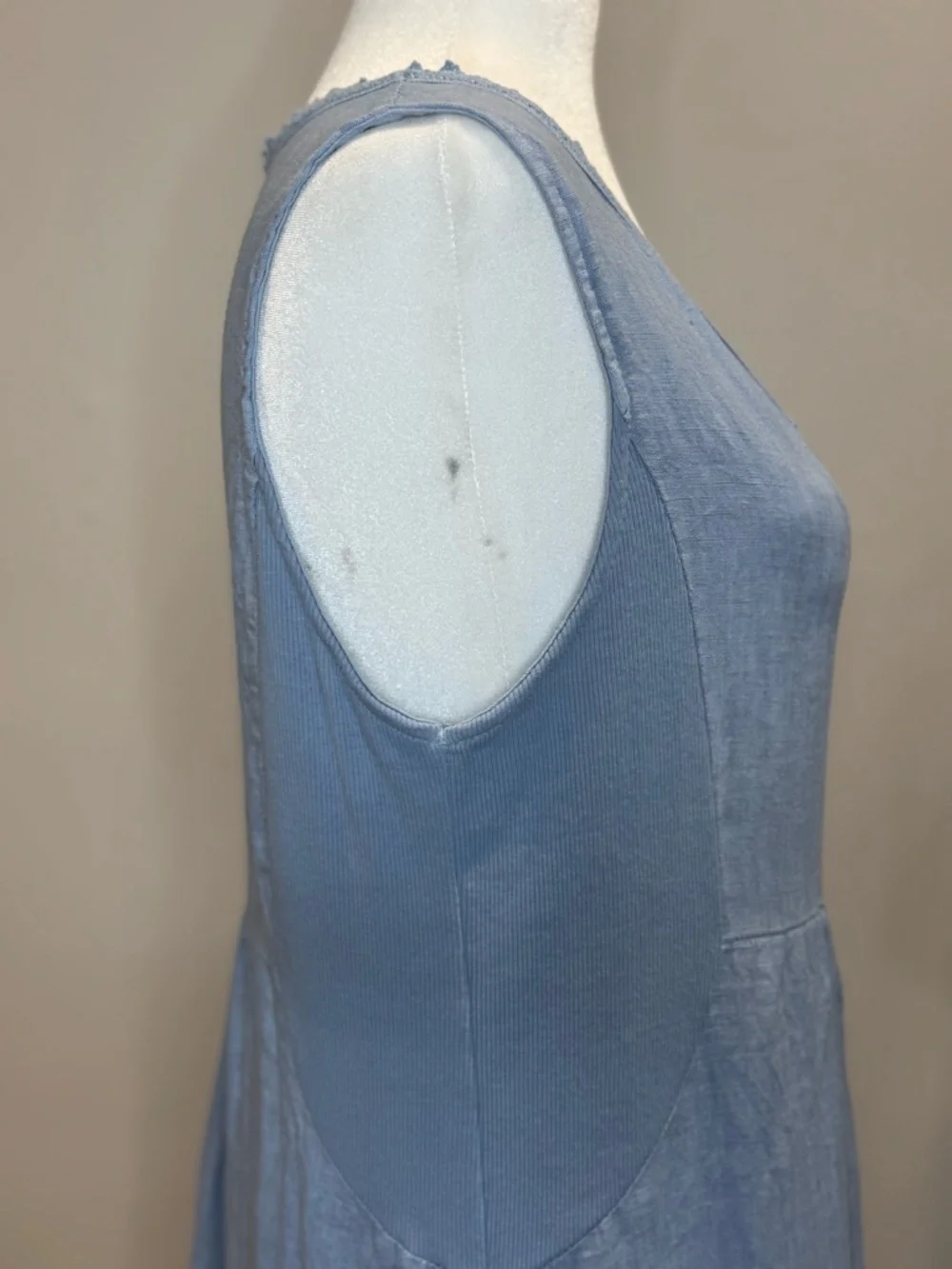 Terzo Millennio Light Blue Sleeveless Italian Linen Dress Small - Picture 3 of 10